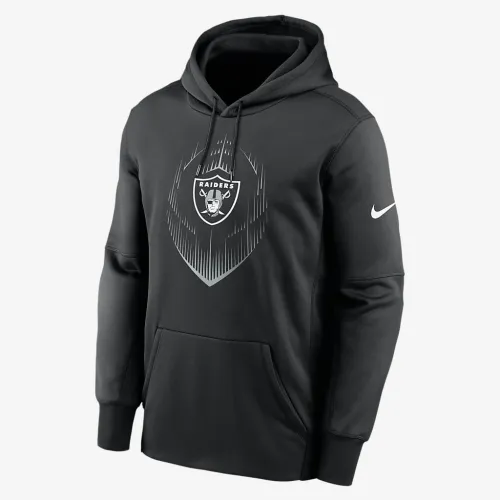 Las Vegas Raiders Icon Men’s Nike Therma NFL Pullover Толстовка с капюшоном цвет черный