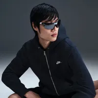 Nike Club мужские Full-Zip Fleece Толстовка с капюшоном синий