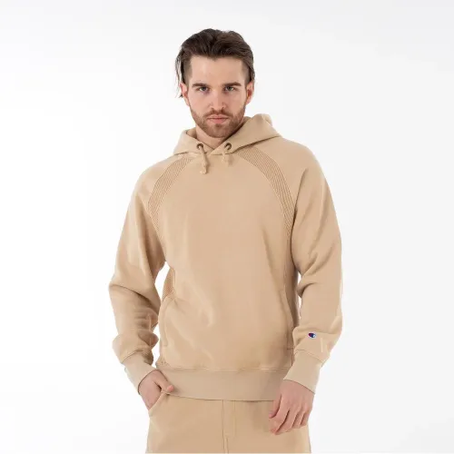 Кофта/футболка Champion Waffle Insert Reverse Weave Толстовка з капюшоном 218643-MS039 - бежева