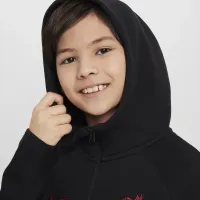Liverpool FC Tech Fleece Big детские (для мальчиков) Nike Soccer Full-Zip Толстовка с капюшоном цвет черный
