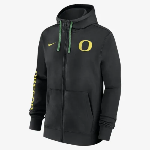 Oregon Ducks Sideline Team Issue мужские Nike College Full-Zip Толстовка с капюшоном цвет черный