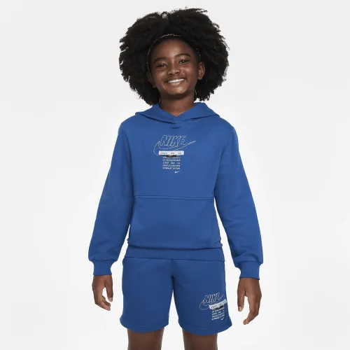 Nike Sportswear Club Big детские Pullover Толстовка с капюшоном синий