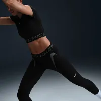 Nike Pro женская Mid-Rise 7/8 Graphic лосины цвет черный