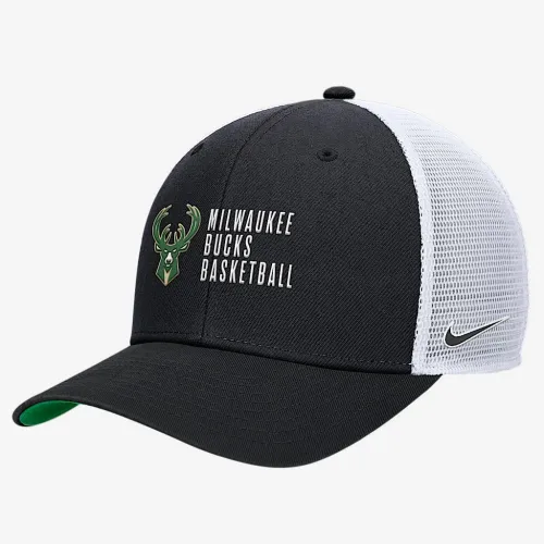 Milwaukee Bucks 2024/25 Rise Icon Edition Nike NBA Trucker Cap колір чорний