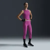 Nike One Fitted женская Dri-FIT Cropped Tank Top цвет фиолетовый