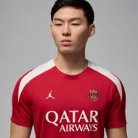 Nike Paris Saint-Germain Strike Fourth мужские Jordan Dri-FIT Soccer Knit Short-Sleeve Top цвет красный