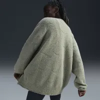 Nike Sportswear Phoenix Cozy Букле женская оверсайз Knit Cardigan цвет зеленый