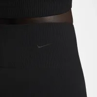 Nike Sportswear Chill Knit женская Tight С высокой Талией Sweater Flaцвет красный Pants цвет черный