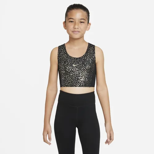 Nike Dri-FIT One Big дитячі (Girls') Crop Tank колір чорний