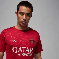 Nike Paris Saint-Germain Academy Pro Fourth мужские Jordan Dri-FIT Soccer Short-Sleeve Pre-Match Top цвет красный