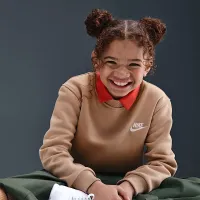 Nike Sportswear Club Fleece Big дитячі світшот колір коричневий