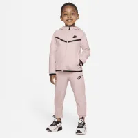 Nike Sportswear Tech Fleece Toddler Zip Толстовка с капюшоном and Pants набор Pink