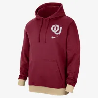 Oklahoma мужские Nike College Retro Fleece Толстовка с капюшоном цвет красный