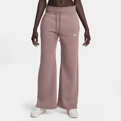 Nike Sportswear Phoenix Fleece женская С высокой Талией Wide-Leg Sweatpants цвет фиолетовый