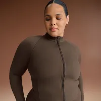 NikeSKIMS Matte женская Mock-Neck Full-Zip Куртка цвет коричневый