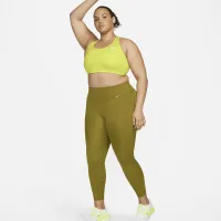 Nike Go жіноча Firm-Support З високою талією 7/8 лосіни з кишенями(великі розміри) колір зелений