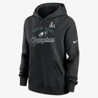 Philadelphia Eagles Super Bowl LIX Champions Tailsweep женская Nike NFL Pullover Толстовка с капюшоном цвет черный