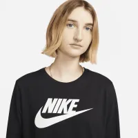 Nike Sportswear Essentials женская Long-Sleeve Logo футболка цвет черный