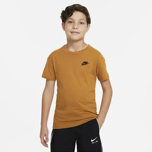 Nike Sportswear Big детские футболка цвет коричневый