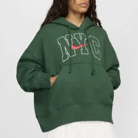 Nike Sportswear Phoenix Fleece женская Over-оверсайз Толстовка с капюшоном цвет зеленый