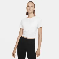 Nike Dri-FIT One Luxe женская Twist Cropped Short-Sleeve Top цвет белый