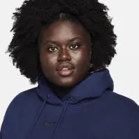Nike Sportswear Phoenix Fleece женская оверсайз Pullover Толстовка с капюшоном (большие размеры) синий