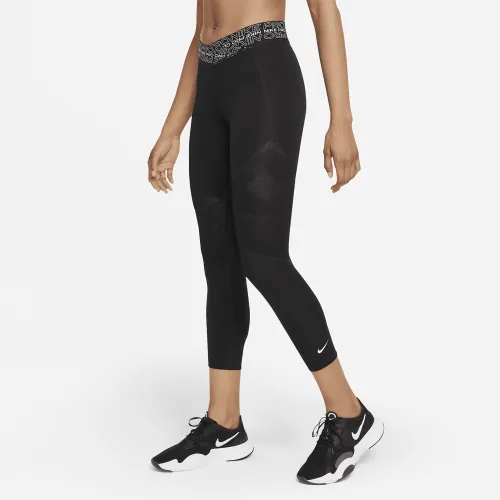 Nike Pro женская Mid-Rise Crop лосины цвет черный