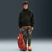 Nike Sportswear Tech Fleece Big детские (для мальчиков) оверсайз Pullover Толстовка с капюшоном цвет зеленый