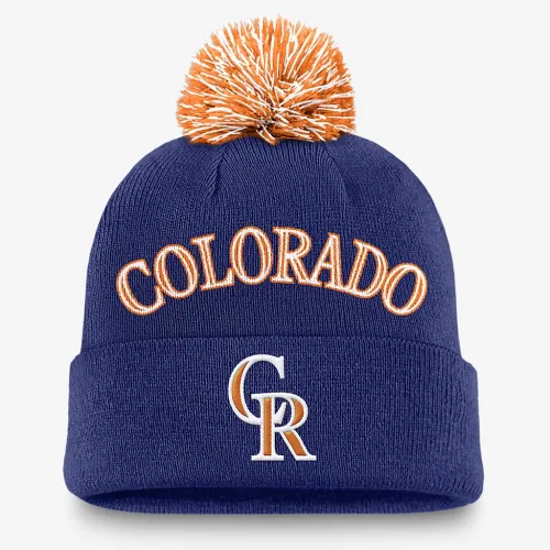 Colorado Rockies Peak чоловічі Nike MLB Cuffed Pom Beanie блакитний