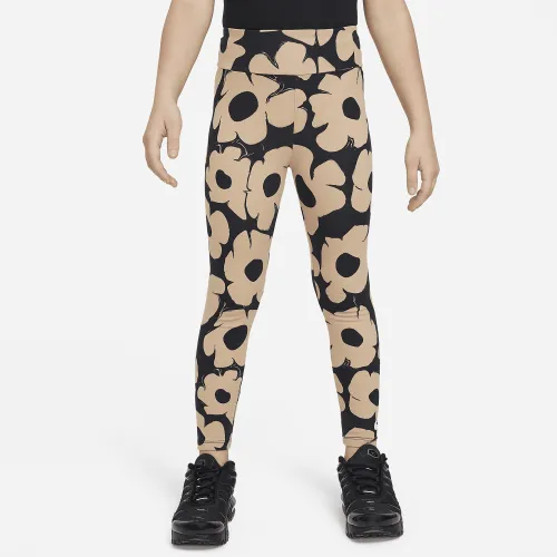 Nike Floral Little детские лосины цвет черный