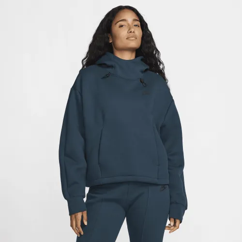 Nike Sportswear Tech Fleece женская оверсайз Толстовка с капюшоном синий