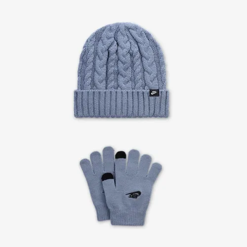 Nike Big детские 2-Piece Cable Gifting Beanie набор синий