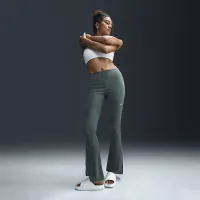 Nike Sportswear Chill Knit женская Tight Mini-Rib Flaцвет красный лосины цвет зеленый