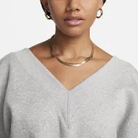 Nike Sportswear Phoenix Fleece женская оверсайз V-Neck свитшот цвет серый