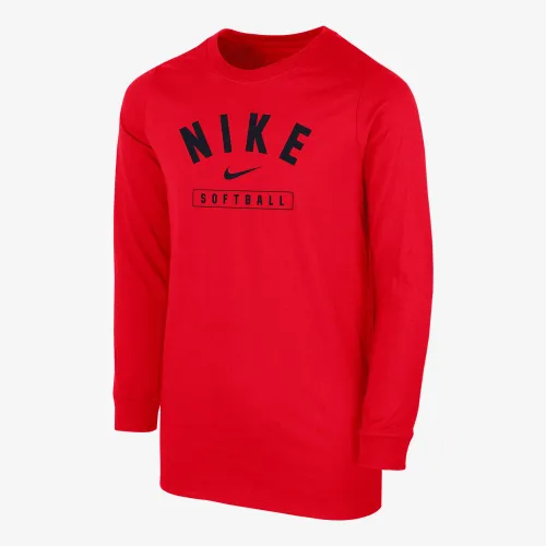 Nike Big дитячі Softball Long-Sleeve футболка колір червоний