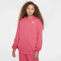 Nike Sportswear Club Fleece Big детские оверсайз Full-Zip Толстовка с капюшоном Pink