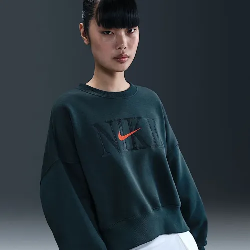 Nike Sportswear Phoenix Fleece женская оверсайз Crew-Neck свитшот синий