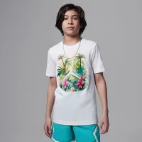 Nike Jordan Flight Essentials Big дитячі Poolside Jumpman футболка колір білий