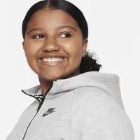 Nike Sportswear Tech Fleece Big дитячі (Girls') Full-Zip Толстовка з капюшоном (Extended Size) колір сірий