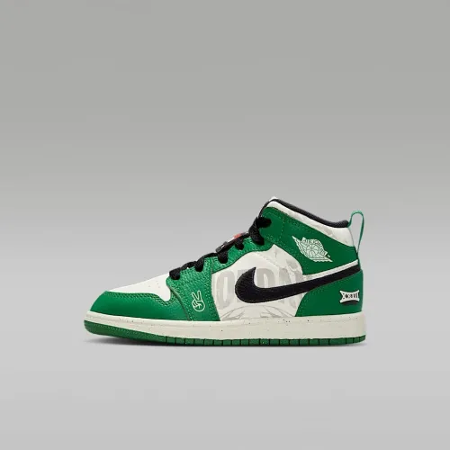 Nike Jordan 1 Mid SE Little дитячі Кросівки колір зелений