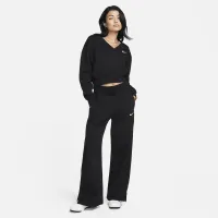 Nike Sportswear Phoenix Fleece женская Cropped V-Neck Top цвет черный