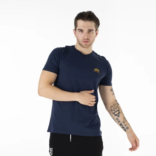Футболка Alpha Industries Basic T Small Logo 188505435 - Синяя