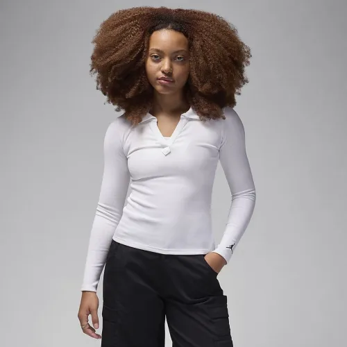 Nike Jordan жіноча Long-Sleeve Knit Top колір білий