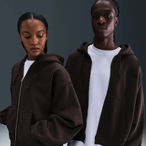 Nike x Stüssy Full-Zip Fleece Толстовка з капюшоном колір коричневий