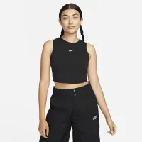 Nike Sportswear Chill Knit женская Tight Cropped Mini-Rib Tank Top цвет черный