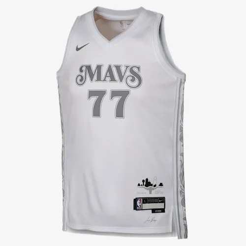 Luka Dončić Dallas Mavericks 2024/25 City Edition Big детские Nike Dri-FIT NBA Swingman Jersey цвет белый