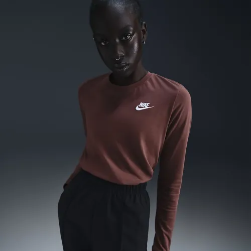 Nike Sportswear Club жіноча Long-Sleeve футболка колір коричневий