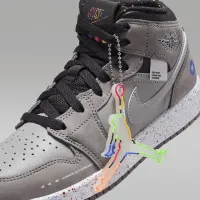 Nike Air Jordan 1 Mid Wings Big детские Кроссовки цвет серый