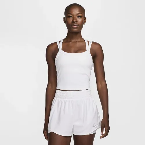 Nike One Fitted женская Dri-FIT Strappy Cropped Tank Top цвет белый