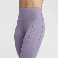 Nike Go женская Firm-Support С высокой Талией Cropped лосины с карманамицвет фиолетовый